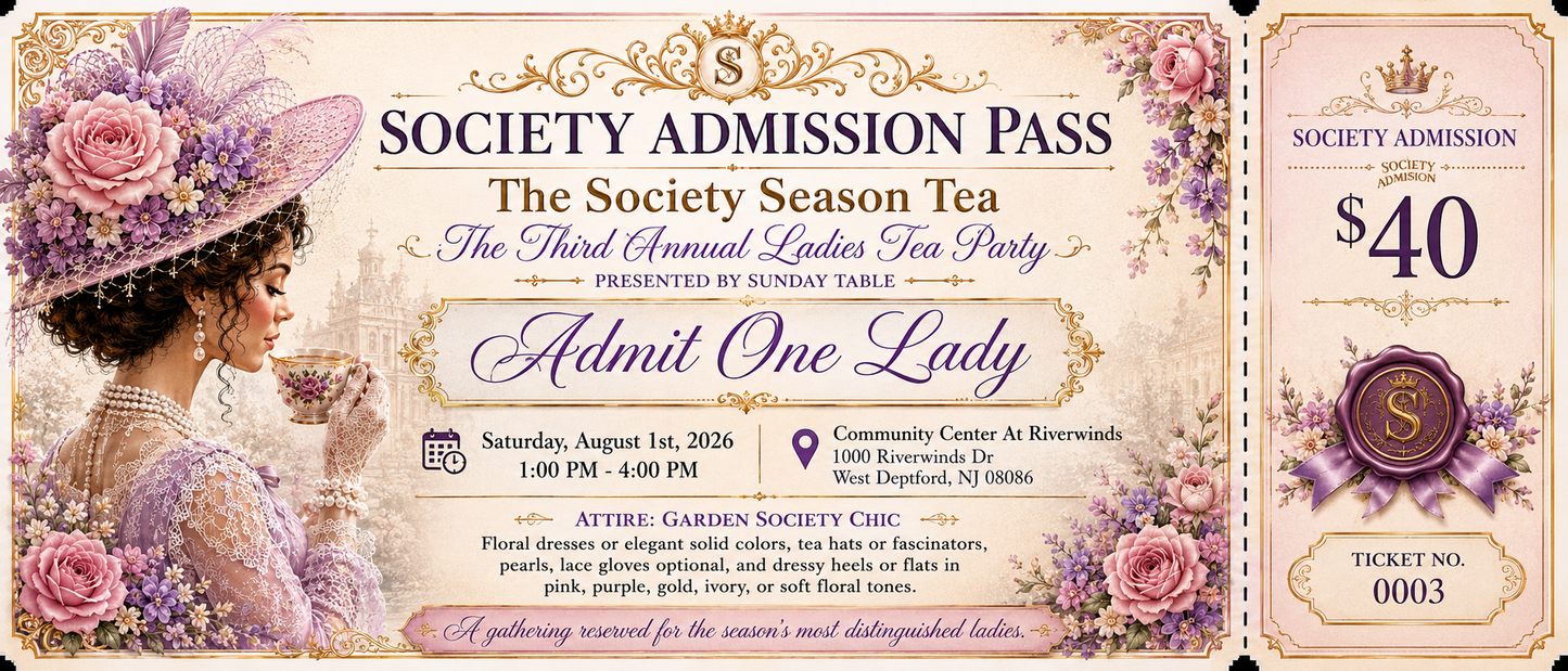 The Society Season Tea Ticket