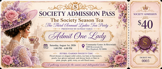 The Society Season Tea Ticket